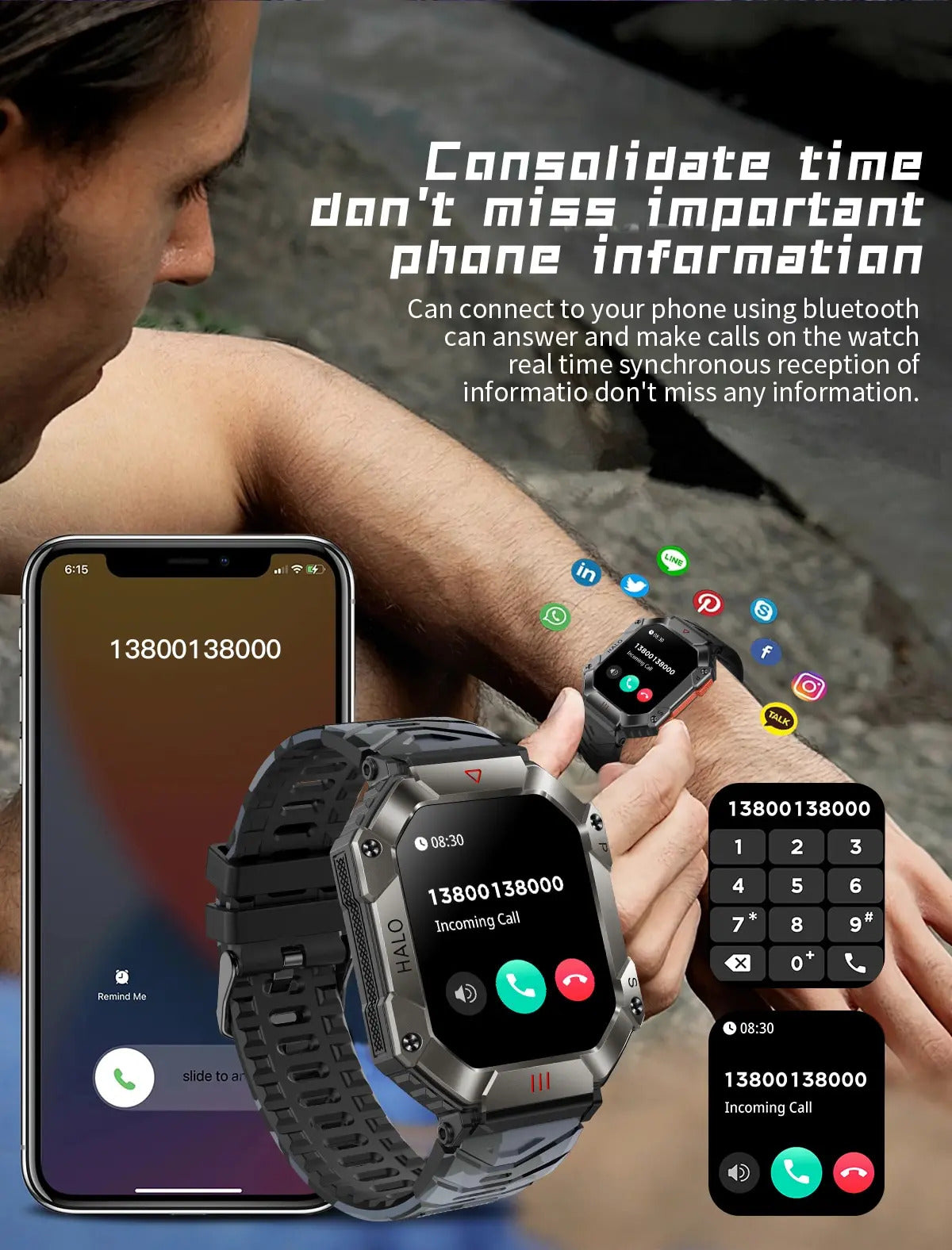 "Halo" Heavy Duty Sport Smart Watch