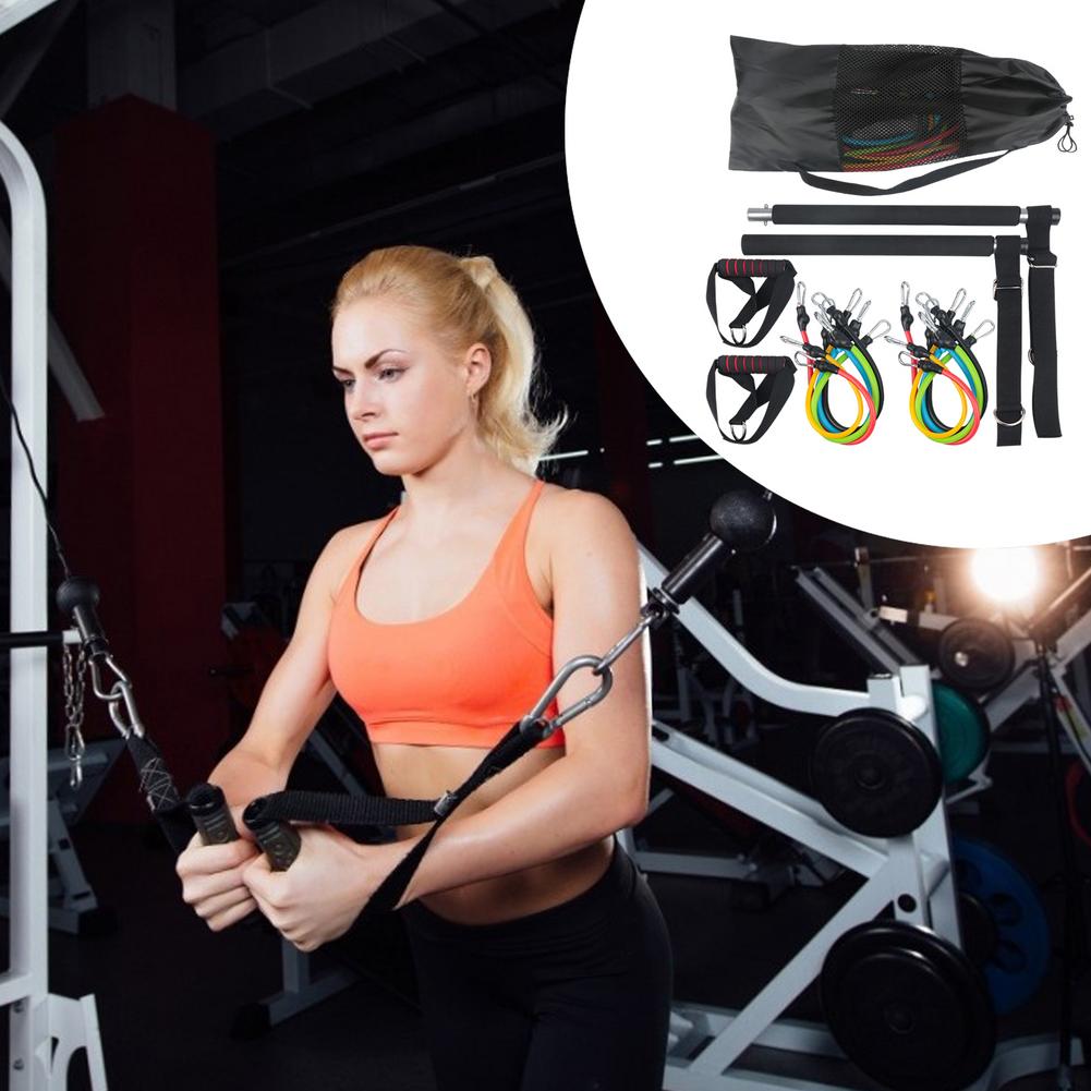 "Intermediate" 100lbs / 45kg Resistance Bands Set + Fitness Bar