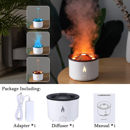 Flame Volcano Humidifier Aroma Diffuser Ultrasonic Cool Mist Maker Fogger LED Essential Oil Jellyfish Difusor Fragrance Home