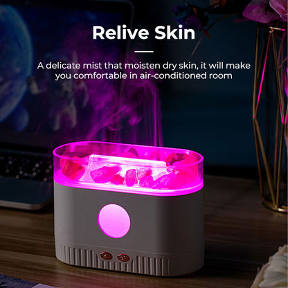 7 Colors Natural Rock Fire Flame Aroma Oil Diffuser Essential Oils Air Humidifier and Flavoring Electric Smell for Home Bedroom