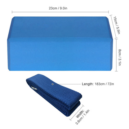 Non-Toxic EVA 2pcs Yoga Blocks + Cotton Strap