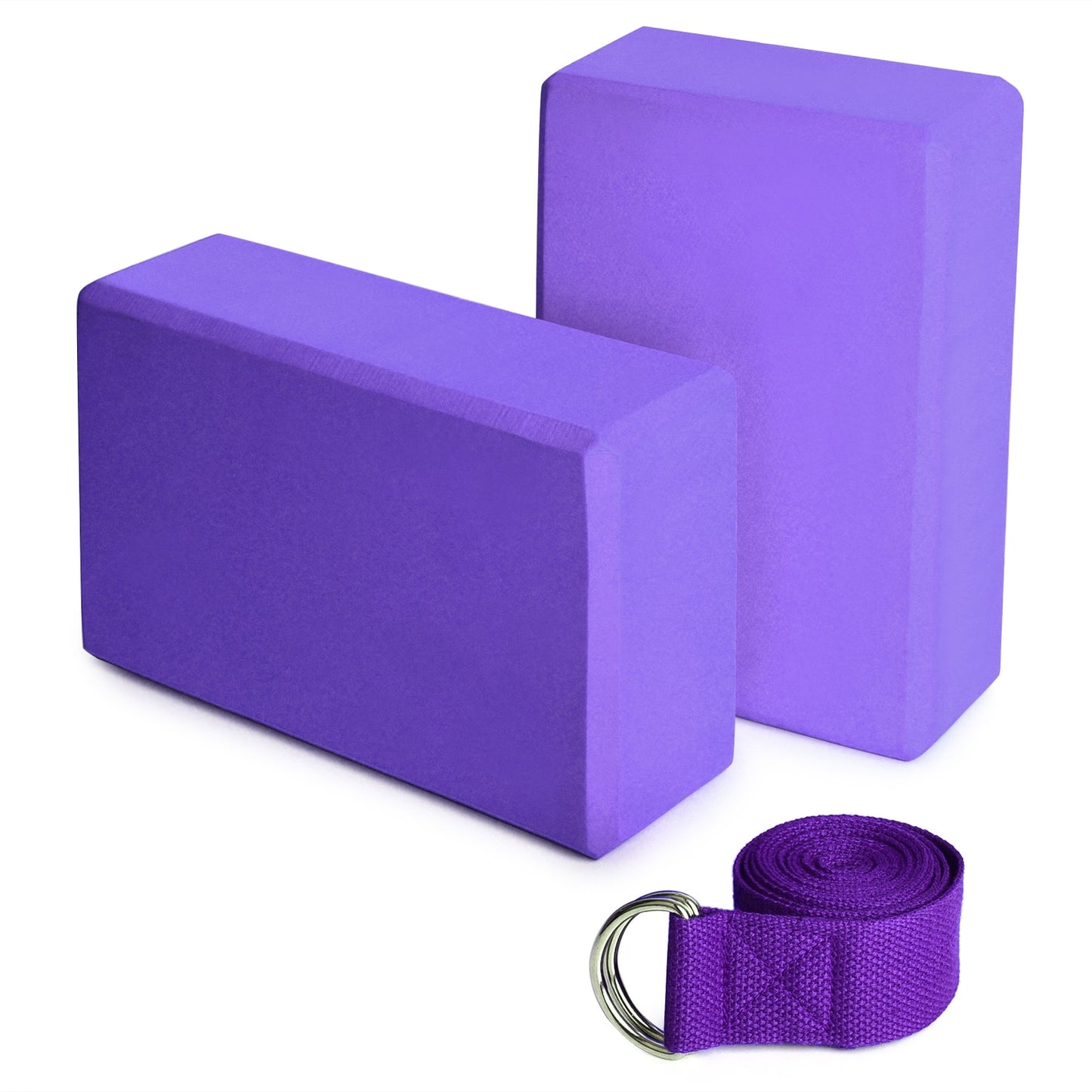 Non-Toxic EVA 2pcs Yoga Blocks + Cotton Strap