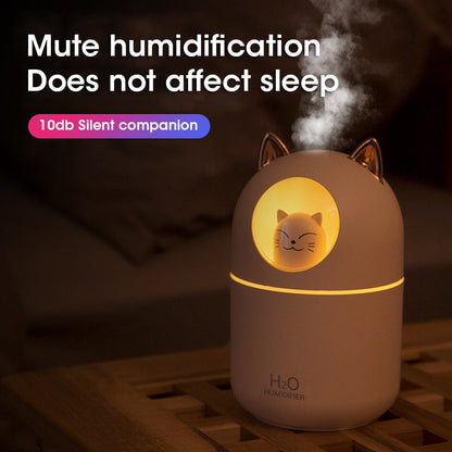 Cartoon Kitty Ultrasonic Air Humidifier USB Aroma Essential Oil Diffuser with LED Light For Home Room Perfume Diffuser