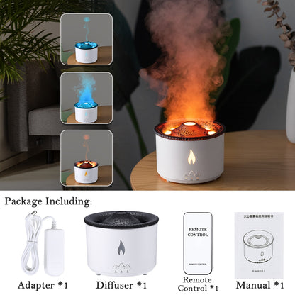 Flame Volcano Humidifier Aroma Diffuser Ultrasonic Cool Mist Maker Fogger LED Essential Oil Jellyfish Difusor Fragrance Home