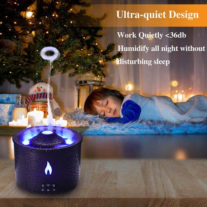 Flame Volcano Humidifier Aroma Diffuser Ultrasonic Cool Mist Maker Fogger LED Essential Oil Jellyfish Difusor Fragrance Home