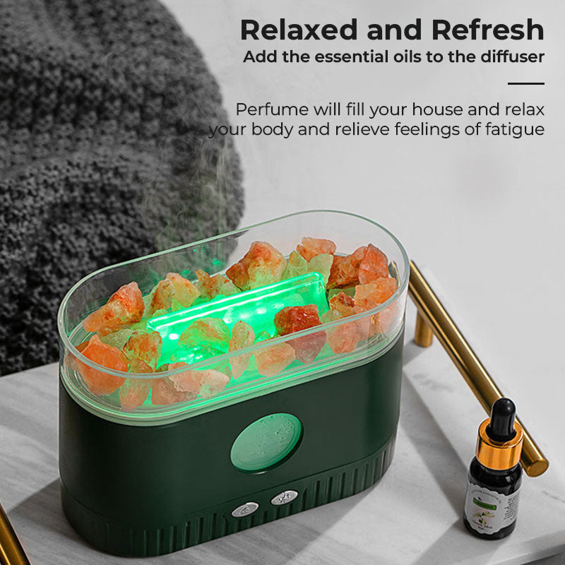 7 Colors Natural Rock Fire Flame Aroma Oil Diffuser Essential Oils Air Humidifier and Flavoring Electric Smell for Home Bedroom