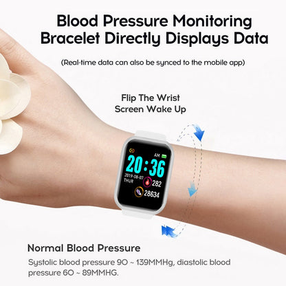 Y68 Bluetooth Smart Watch Men Women Smart Watch Heart Rate Blood Pressure Blood Oxygen Monitoring Multifunctional Remind