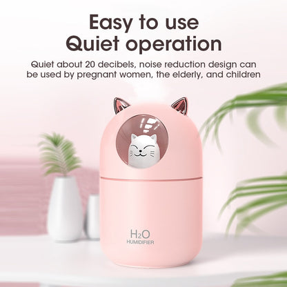 Cartoon Kitty Ultrasonic Air Humidifier USB Aroma Essential Oil Diffuser with LED Light For Home Room Perfume Diffuser