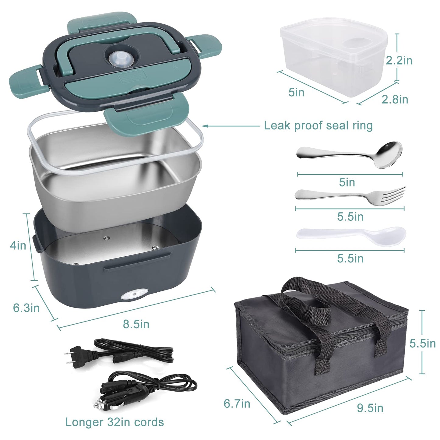 2-In-1 Car and Home Electric Heating Lunch Box (EU/US)